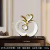 Lujo Ligero Nórdico Serie Morandi Corazón de Cerámica Forma de Manzana Decoración Creativa para el Hogar Arreglo Floral para Sala de Estar Separador de Gabinete de Vino Adorno