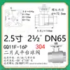 Válvula de esfera roscada de duas peças em aço inoxidável 304 q11f-16 plataforma alta rosca interna WOG alta temperatura robusta 2PC