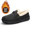 Zapatos de Algodón Estilo Nuevo Invierno 2026 Inspirados en Chanel para Mujer con Hebilla, Botas de Algodón Estilo Birkenstock Cálidas Retro, Botas de Nieve Engrosadas con Forro de Lana para Mujer