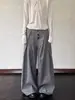 Pantalones de Hombre Estilo Retro Americano Old Money, Plisados, Abotonados, Caídos, de Alta Gama, Sueltos, Pierna Recta, Casual Elegante