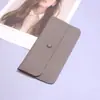 Billetera Larga para Mujer de Piel de Vaca de Primera Capa Piel Genuina Billetera de Gran Capacidad Versátil Simple Ultra-delgada Multifuncional de Mano