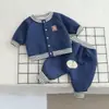 Traje de Bebé para Primavera y Otoño de una Sola Capa Rayas de Dibujos Animados Ollie Pantalones de Cintura Alta para Trasero Chaqueta Infantil de Cintura Alta Pantalones Conjunto de Dos Piezas