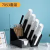 Portavasos de Papel Acrílico Caja de Almacenamiento para Tapas y Popotes Tienda de Café y Té con Leche Bar Estante de Almacenamiento para Suministros Desechables Comercial