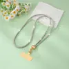 Cordón para teléfono móvil con cadena de pedrería, colgante en forma de corazón, correa corta cruzada, cadena de muñeca para teléfono de moda, venta al por mayor transfronteriza