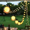 Fio de Luz Solar Decorativo para Pátio LED à Prova d'Água para Exterior Estilo Camping Luz de Bola Tenda Toldo Atmosfera Casamento Fio de Luz