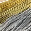 0.3/0.5cm Negro Blanco Oro Plata Rojo Banda de Fuelles Banda Cóncava Cuerda Delgada Banda de Espiga Adorno para Ropa Cheongsam Oro Profundo