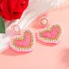 Pendientes de Borla con Diseño Simple de Amor de Cuentas de Arroz Hechos a Mano para el Día de San Valentín Transfronterizos Europeos y Americanos Letras Flores Pendientes Lindos