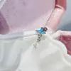 Nueva Colección Serie Proteína Azul de Aretes Médicos de Acero de Titanio, de Moda y Versátiles, con Diseños de Trébol de Cuatro Hojas y Cruz