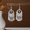 Aretes Étnicos Imitación Plata Miao Aretes Retro Largos con Borlas Atracciones Aretes Estilo Antiguo Aretes Miao para Mujer Venta al por Mayor