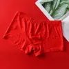 Ropa interior roja grande para hombre Calzoncillos tipo bóxer para hombre Año de nacimiento Año del Caballo Bóxers de Modal para Boda Calzoncillos Rojos Ropa interior Año del Caballo