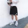 Shorts Esportivos de Verão Masculinos Largos Estilo Hong Kong Bloco de Cores Calças de Basquete Estudante Moderno Ins Versátil Perna Larga Calças Cinco Quartos