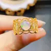 Anillo Popular de Ópalo Blanco Natural al por Mayor de Fábrica Plata S925 Incrustado Piedra Principal 7*7 Joyería de Lujo Venta Directa de Fábrica