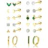 Europa e Estados Unidos Amazon Hot Gold Plated Brincos Brincos Moda Verde Zircon Brincos Brincos em estoque