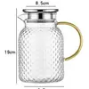 Chaleira de água de vidro martelado estilo japonês, resistente a altas temperaturas, chaleira de chá frio de grande capacidade, bule de chá de flores doméstico para infusão a frio