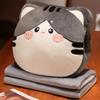 Almohada Calentador de Manos de Gato Edredón Almohada de Doble Uso Almohada para Siesta para Coche Oficina Manta 2 en 1 Regalo de Vacaciones
