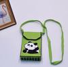Bolso para teléfono móvil de estilo coreano con diseño de panda pequeño, bandolera de punto, bolso de mano con solapa, bolso informal para salir