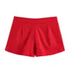 Comercio Exterior 2026 Verano Nuevo Estilo Europeo y Americano Moda Femenina Casual Holgado Versátil Color Sólido Pantalones Cortos Plisados 3152503