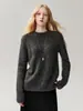Elegancia casual~Suéter de punto pullover para mujer 75% cachemir 25% seda de morera, top versátil estilo old money