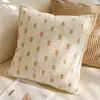 Capa de Almofada Decorativa Vintage Retro de Pelo de Coelho Bolha Cor Creme para Sofá de Sala de Estar, Cama, Janela de Canto, Almofada Lombar