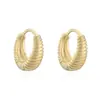 Pendientes Aogu Estilo Metal Transfronterizo Chapado en Cobre Oro de 18 Quilates Corazón Liso Geométricos para Mujer, Pendientes Versátiles Retro Únicos Nuevos