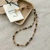 Collar Capa Estilo Vintage con Piedra Ojo de Tigre Melard para Mujer, Accesorio de Cadena Larga para Suéter de Lujo Ligero de Otoño e Invierno