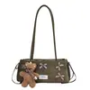 Bolso de Mano Casual de Moda para Mujer 2026, Nuevo Estilo Simple, Texturizado, Gran Capacidad, con Lazo, para Hombro, Bajo el Brazo, Bolso Baguette