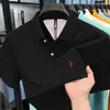 Polo de Manga Corta de Algodón Puro de Alta Calidad para Hombre 2025, Nuevo Verano 2025 Negocios Fresco Transpirable Casual