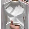 Camiseta Térmica Meia-Gola DeRong 260g para Mulheres, Nova Peça Versátil Elegante Slim-Fit para Outono e Inverno