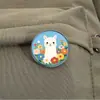 Broche Fofo de Alpaca com Desenho de Flor em Cores Macaron Frescas, Emblema para Meninas, Pino para Mochila e Jaqueta