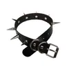 Collar Punk de Piel PU Estilo Gótico Oscuro Europeo y Americano Transfronterizo Harajuku Exagerado Retro Elegante Remache Púas