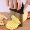 Cortador Ondulado de Patatas Dentado de Acero Inoxidable, Cortador Ondulado Multifuncional de Verduras para Uso en Cocina Doméstica