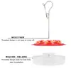 Alimentador de colibríes transfronterizo anti-abejas para exteriores colgante redondo rojo con gancho para colibríes