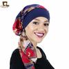 Pañuelo de seda artificial con borde elástico para quimioterapia, gorro con puntera para el cuidado del cabello JDT-329D