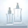30ml/50ml/100ml Frasco de Perfume Quadrado Plano Fundo Grosso Boca de Rosca Frasco de Vidro Frasco Conta-Gotas Cosmético