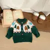 Atmósfera Navideña Suéter Grueso para Bebé Moda Otoño e Invierno Cardigan Tejido Jacquard Ropa Cálida para Bebés Niños y Niñas