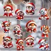 Transfronterizo Nuevo Producto Madera Impresión UV Colgante Navideño Hecho a Mano Colgante Decoración de Animales de Papá Noel