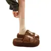 Pantuflas de felpa para mujer, forradas de forro polar para mayor calidez, borrego sintético, suela suave, adecuadas para usar en interiores y exteriores, nuevo estilo primavera y otoño 2026, zapatos tipo perezoso de meter