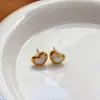 Colar Europeu e Americano INS em Formato de Coração para Mulheres 18K Design de Nicho Elegante Versátil Cor de Gota de Óleo Concha Corrente para Clavícula Luxo Leve