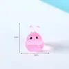 Miniatura, adorável, coelho rechonchudo que brilha no escuro, estatueta de animal, acessório decorativo para carros, mesas e superfícies de mesa