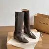 Botas Longas Femininas que Aumentam a Altura 2026 Moda Coreana Tendência Novas Botas de Cavaleiro Slim com Bico Quadrado Preto Vintage Versátil Botas Altas