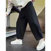 Pantalones rectos de moda con textura para hombre, principios de otoño, fluidos, holgados, de pierna ancha, casuales, versátiles, transpirables, nuevos pantalones largos para hombre