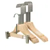 Tienda de ropa Perchero de madera maciza Color madera perchero de ropa sin pintar perchero para pantalones soporte para ropa de mujer y niño perchero de madera antideslizante venta al por mayor