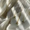 Amazon Transfronterizo Nueva Letra Mayúscula 26 Collar Inicial Dorado Collar con Colgante de Bambú Regalo de Cumpleaños