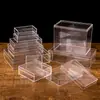 Caja Rectangular de Plástico Transparente con Tapa, de Grado Alimenticio, para Regalo, Joyería, Almacenamiento, Exhibición, Caja Acrílica