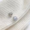 Pendientes de Copo de Nieve Rotatorios de Micro Diamante Sense Avanzado Pendientes con Pasador de Plata S925 Pulsera Abierta Exquisita Dulce para Mujer