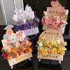 Caixa de flores para o Dia do Professor, caixa de embalagem para buquê de flores, caixa vazia, papelão branco espesso, suporte de mesa, materiais para arte floral artesanal DIY atacado