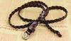 Cinto alongado estilo coreano feito à mão Cinto de couro versátil Cinto fino decorativo feminino de couro bovino torcido Cinto fino feminino