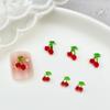 Accesorios de Arte para Uñas de Cereza Luminosa de Dibujos Animados Mini Resina Fruta de Verano Cereza Estilo Sencillo de Moda