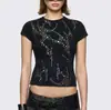 Camiseta Feminina Manga Curta Verão Gola Redonda Simples Curta Estilo Casual Justa Camiseta de Manga Curta Top Novo Estilo 2026