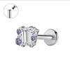 Zeming Original Douyin Más Vendidos F136 Aleación de Titanio y Circonio Aretes de Tachuela Diseño de Nicho Perforación de Lóbulo de la Oreja Tachuelas para Cartílago de la Oreja Estilo Europeo Americano